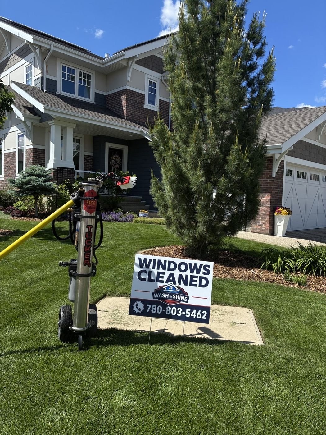 Windows Cleaned yard sign, Wash & Shine Co.